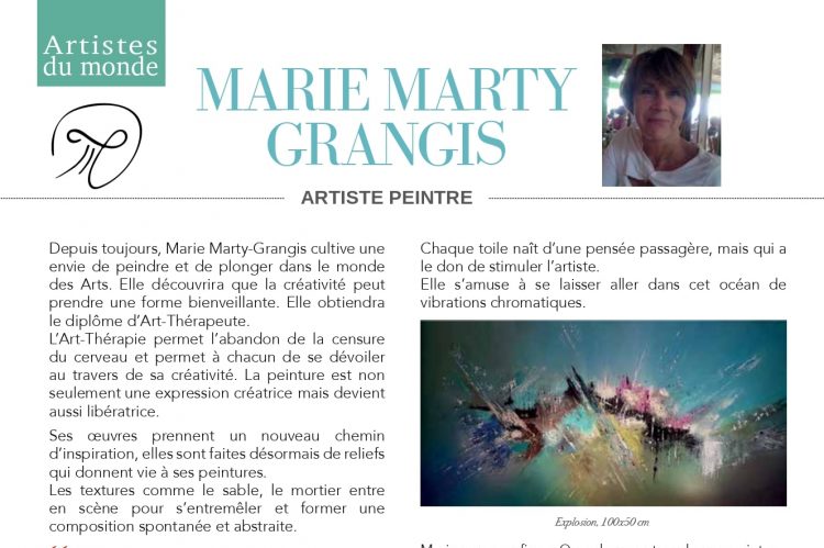 Magasine LOFT DECORATION Presse Marie Marty Grangis Artiste peintre contemporaine Art Therapeute Provence